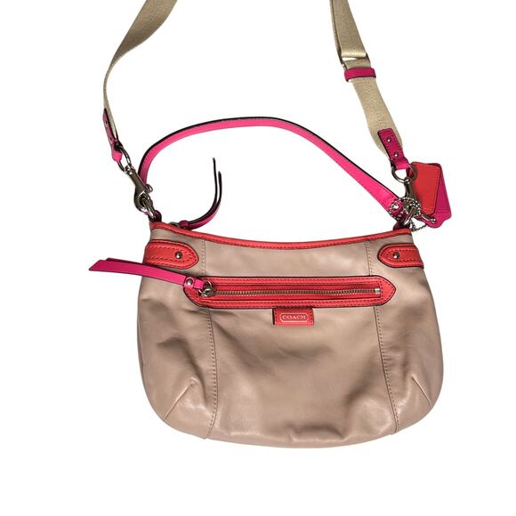 Coach Daisy Spectator bag NEW leather pink cross body tan/pink/orange - Picture 1 of 8